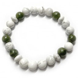 Bracelet en Howlite & Jade Néphrite