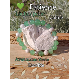 Bracelet en Aventurine Verte & Howlite
