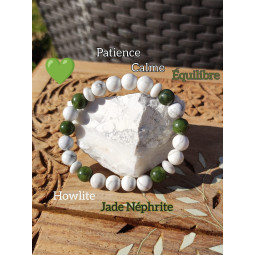 Bracelet en Howlite & Jade Néphrite