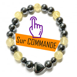 Bracelet en Citrine & Hématite