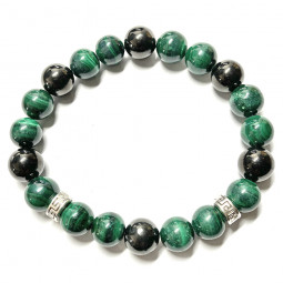 Bracelet en Malachite & Shungite