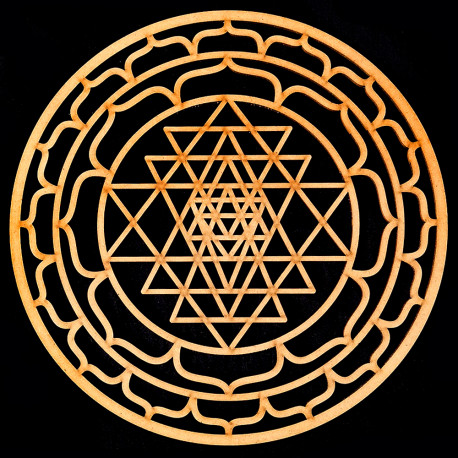 Symbole Sri Yantra en Bois