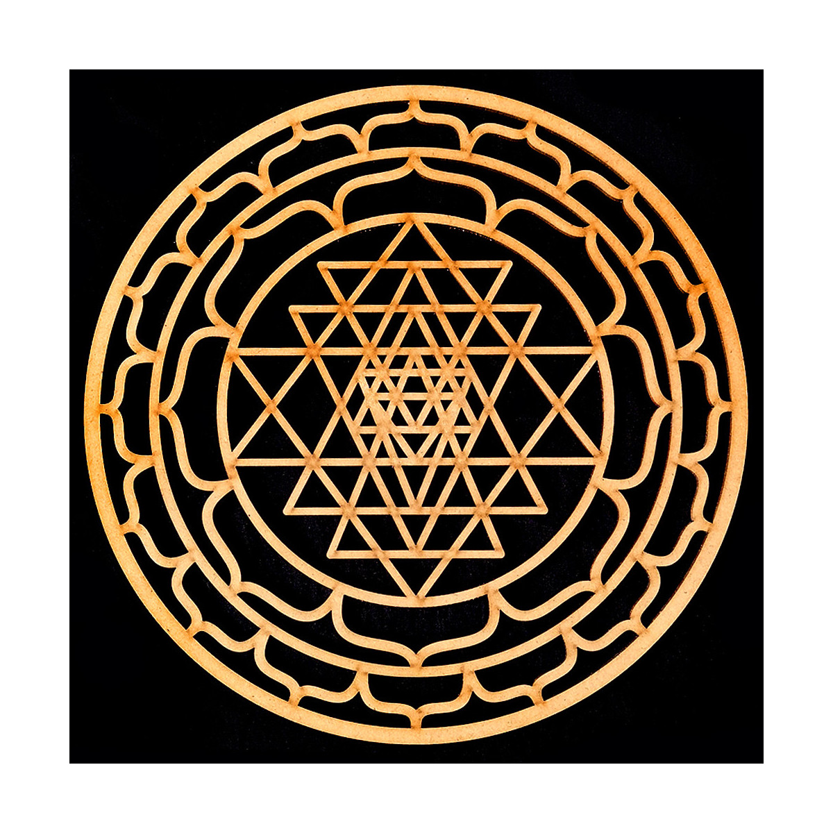 Symbole Sri Yantra en Bois