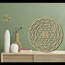 Symbole Sri Yantra en Bois