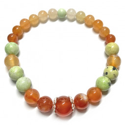 Bracelet en Cornaline & Chrysoprase