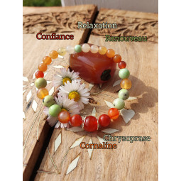 Bracelet en Cornaline & Chrysoprase