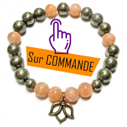 Bracelet en Pyrite & Pierre de Soleil