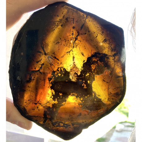 Tranche de Tourmaline Jaune (Liddicoatite)