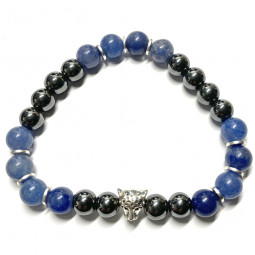 Bracelet en Hématite & Aventurine Bleue