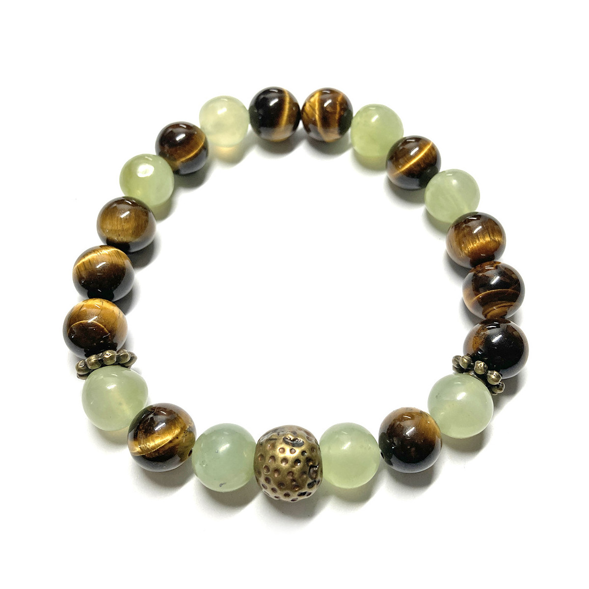 Bracelet œil De Tigre Et Jade Néphrite Vert. Perles 6 Mm. Homme, Femme. Bracelet  élastique Gemme Pierre Semi-précieuse Véritable 