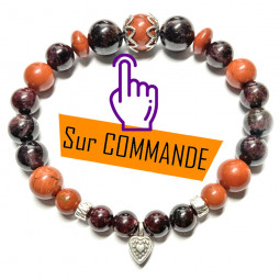 Bracelet en Jaspe Rouge & Grenat