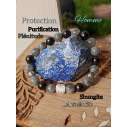 Bracelet en Labradorite & Shungite