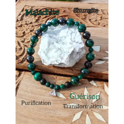 Bracelet en Shungite & Malachite