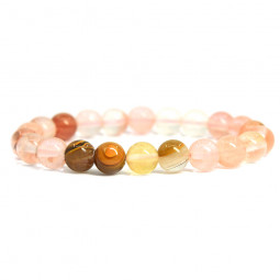 Bracelet Boules en Quartz Hématoïde Vibrations Cristallines