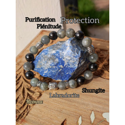 Bracelet en Labradorite & Shungite