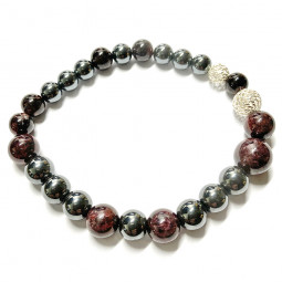 Bracelet Grenat & Hématite