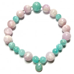 Bracelet en Kunzite & Amazonite