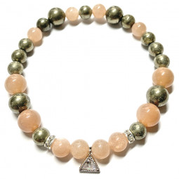 Bracelet en Pyrite & Pierre de Soleil