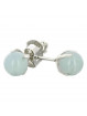 Boucles d'Oreilles en Aigue Marine & Argent - Style Puces