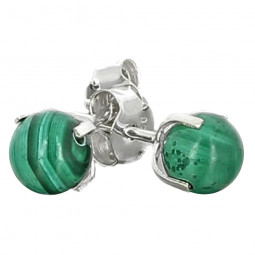 Boucles d'Oreilles en Malachite & Argent Vibrations Cristallines