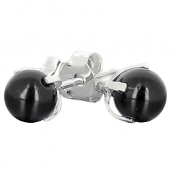 Boucles d'Oreilles en Oeil Céleste & Argent Vibrations Cristallines