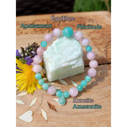Bracelet en Kunzite & Amazonite