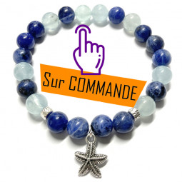 Bracelet en Aigue Marine & Sodalite Vibrations Cristallines