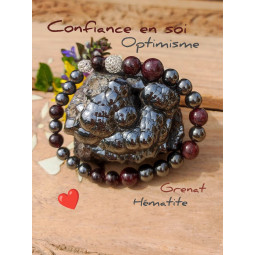 Bracelet Grenat & Hématite