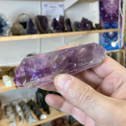 Pointe Biterminée en Améthyste Vibrations Cristallines