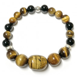 Bracelet en Oeil de Tigre & Onyx