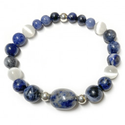 Bracelet en  Sodalite & Sélénite