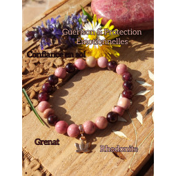 Bracelet en Rhodonite & Grenat