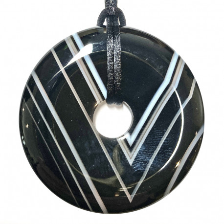 Pendentif Donut en Onyx Vibrations Cristallines