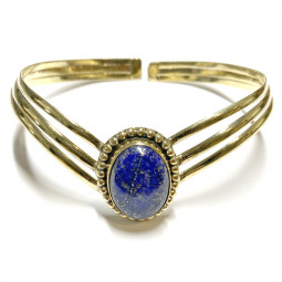 Bracelet en Bronze & Lapis-Lazuli - 15x20 mm