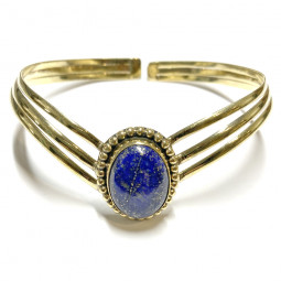 Bracelet en Bronze & Lapis-Lazuli Vibrations Cristallines