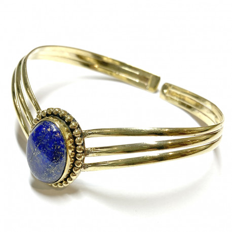 Bracelet en Bronze & Lapis-Lazuli - 15x20 mm