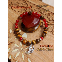 Bracelet en Cornaline & Oeil de Tigre
