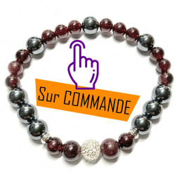 Bracelet Grenat & Hématite Vibrations Cristallines