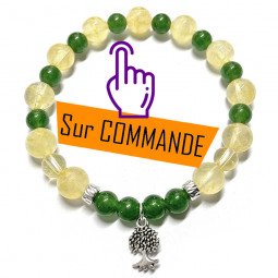 Bracelet en Citrine & Jade Néphrite Vibrations Cristallines