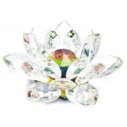 Fleur de Lotus en Cristal Arc en Ciel - 17cm