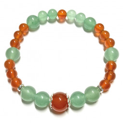 Bracelet en Cornaline & Aventurine Verte Vibrations Cristallines