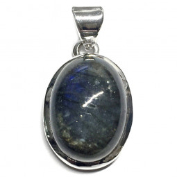 Pendentif Cabochon en Labradorite & Argent