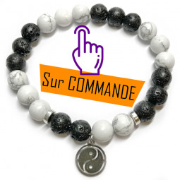 Bracelet Howlite & Basalte