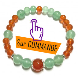 Bracelet en Cornaline & Aventurine Verte Vibrations Cristallines