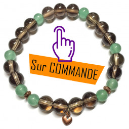 Bracelet en Aventurine Verte & Quartz Fumé