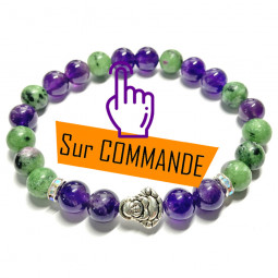 Bracelet en Rubis sur Zoïzite & Améthyste