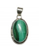 Pendentif en Malachite et Argent - Cabochon Ovale