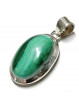 Pendentif en Malachite et Argent - Cabochon Ovale