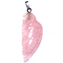 Pendentif Aile d'Ange en Quartz Rose