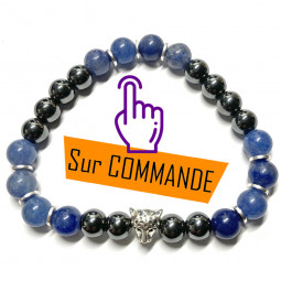 Bracelet en Hématite & Aventurine Bleue